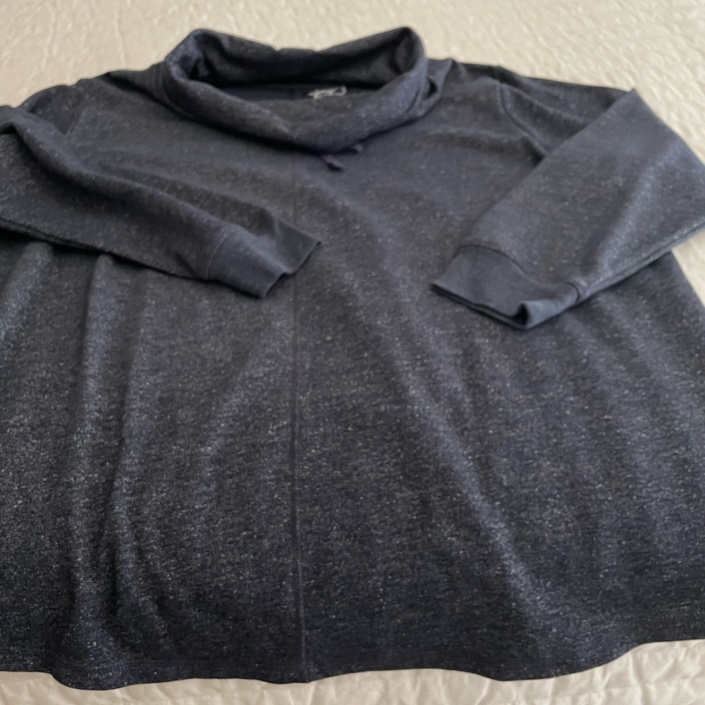 Navy blue poly/cotton sweatshirt.